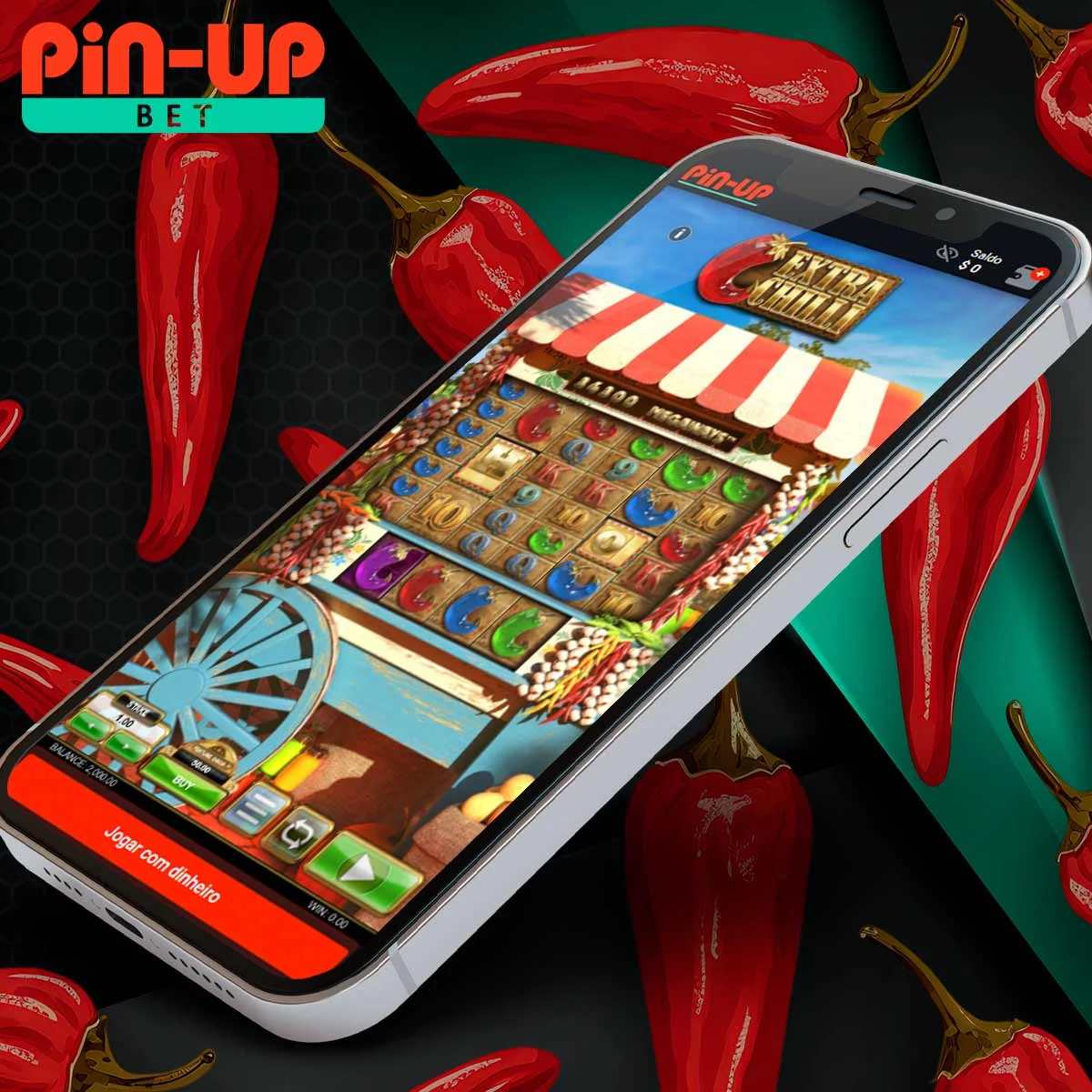 Jogo Extra Chilli Megaways no aplicativo Pin Up no mercado brasileiro