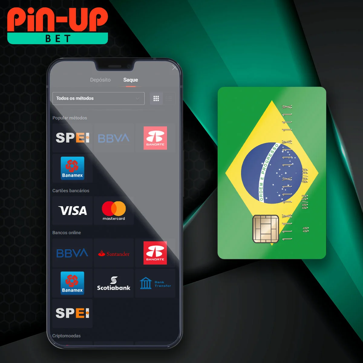 Opções de saque disponíveis da casa de apostas Pin Up no mercado brasileiro