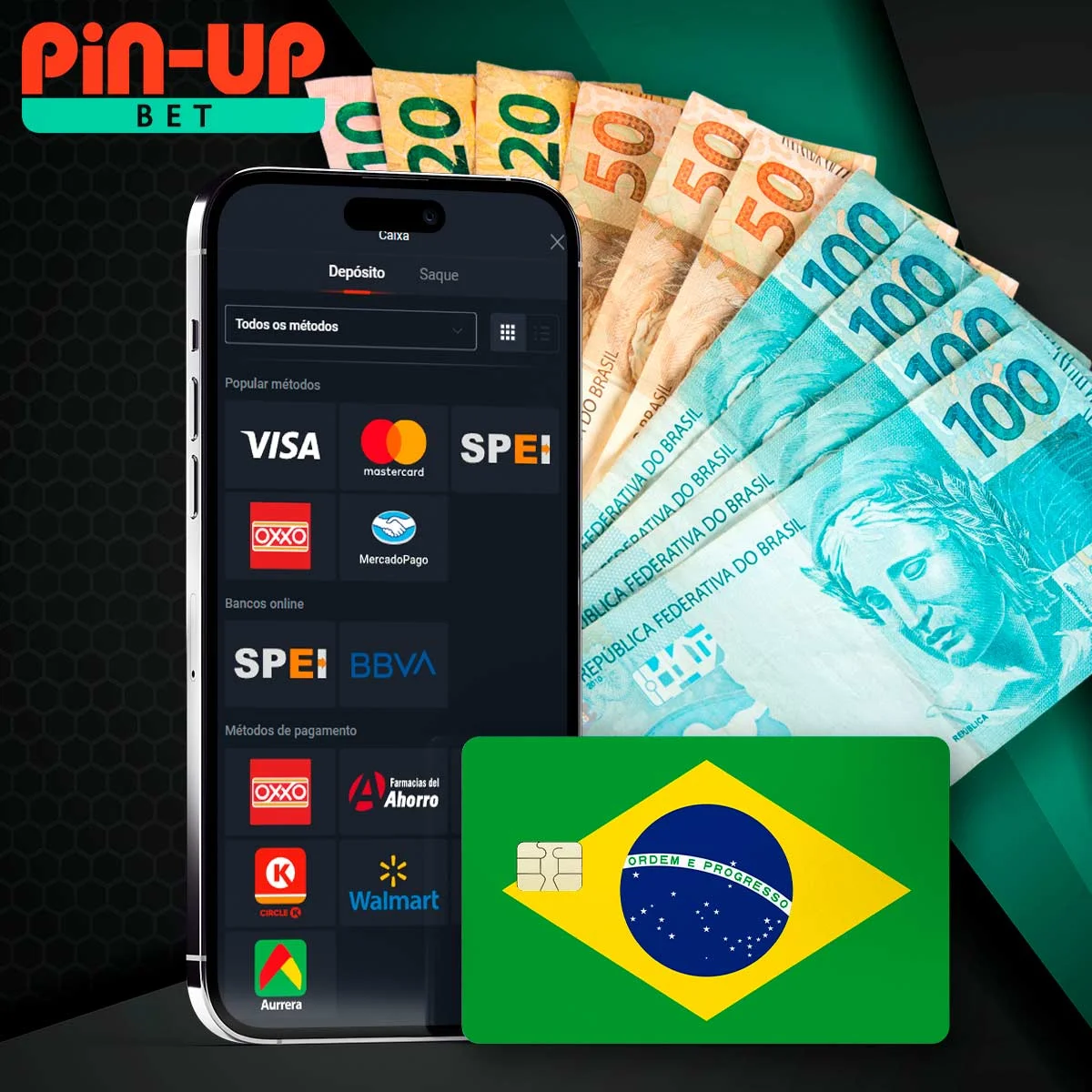 Metodos de pagamento do aplicativo Pin Up no mercado brasileiro