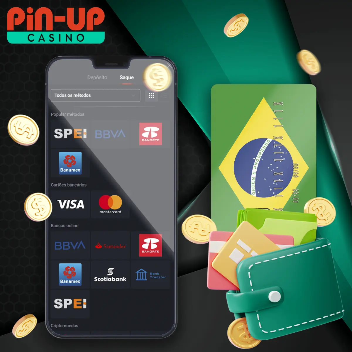 Métodos de pagamento e saque no Plinko Pin Up