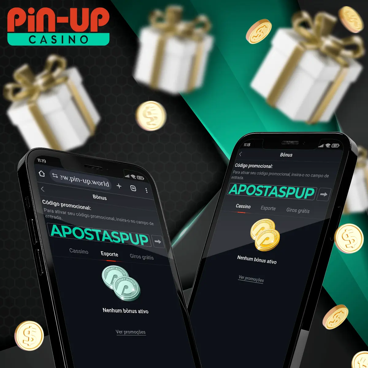 Como usar o pomocode Pin-Up no aplicativo móvel