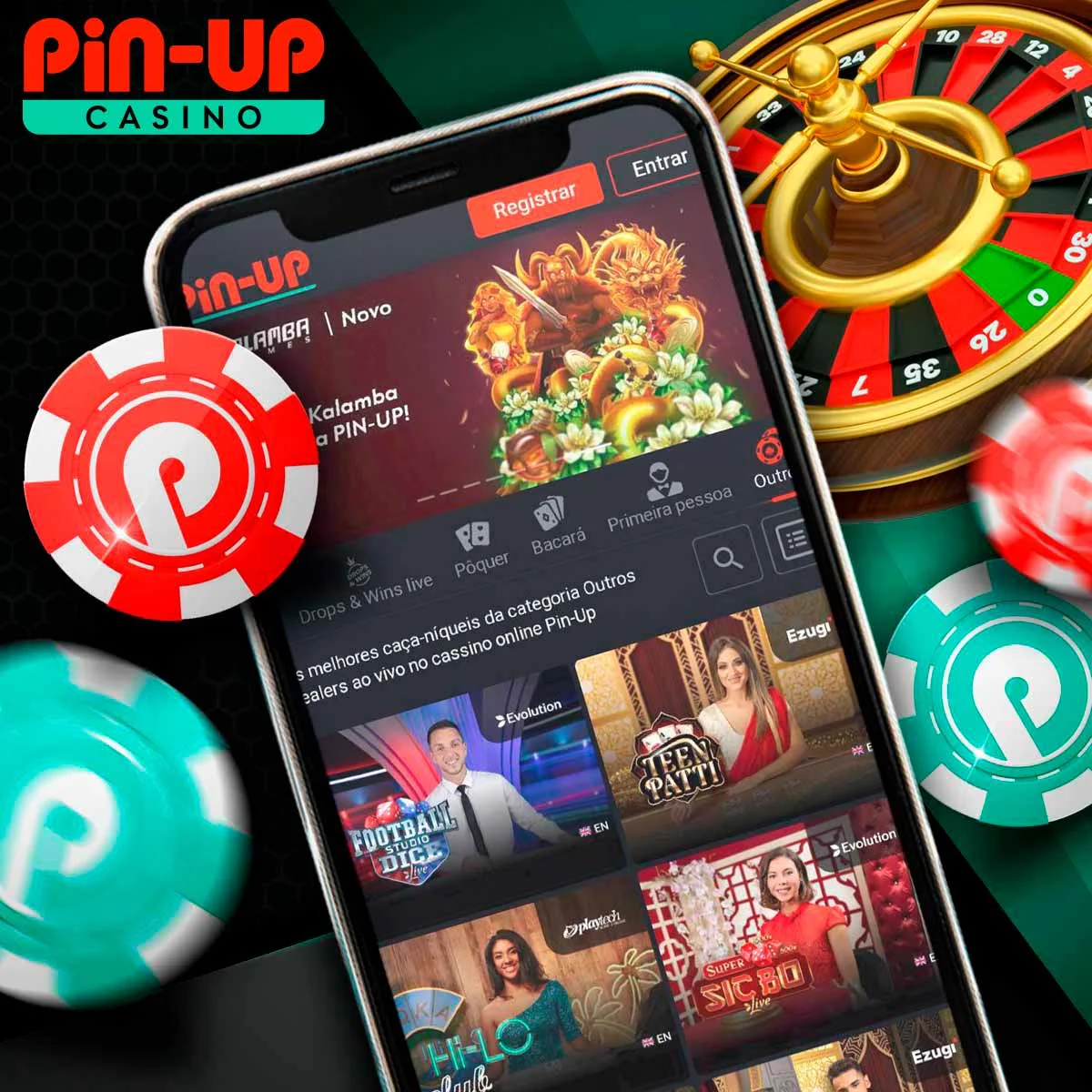 Jogos ao vivo no casino de apostas Pin-Up no Brasil